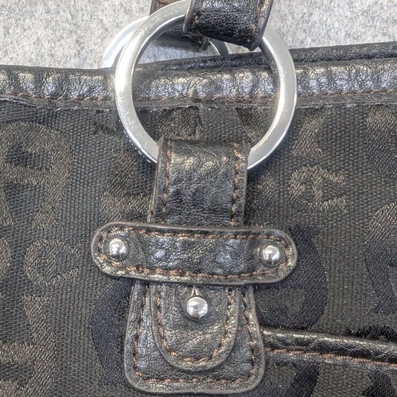 Etienne Aigner - Black Leather Canvas Handbag Totebag Purse - Picture 3 of 14